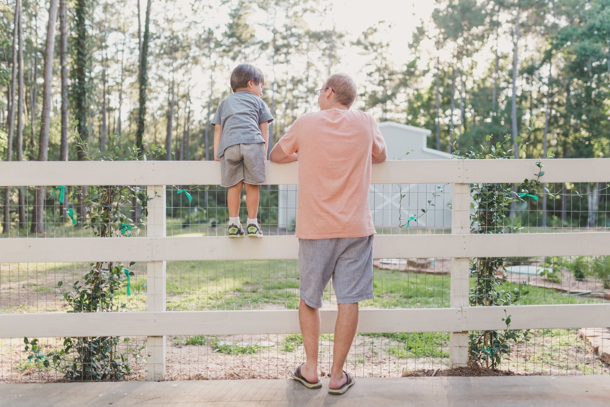 A father and son hanging out